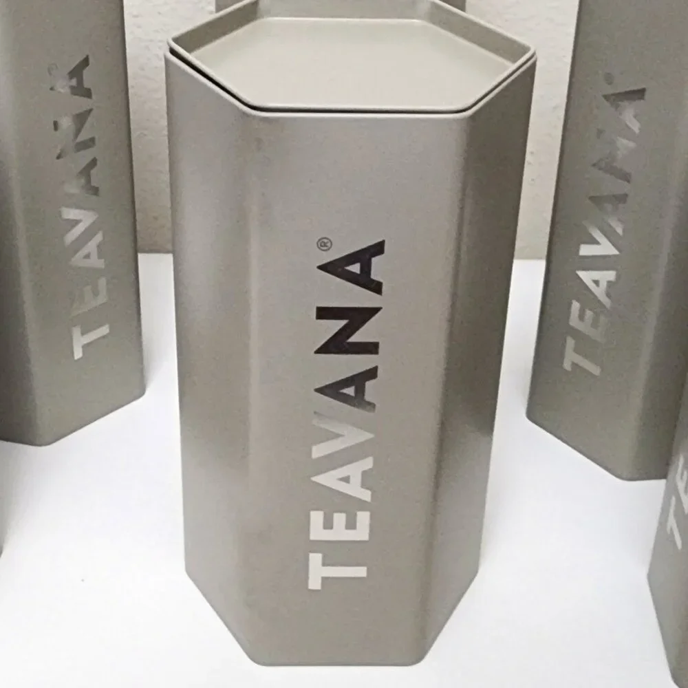 Teavana Special Edition Teavana Stone Gray Honeycomb Tea Tin with Lid NEW